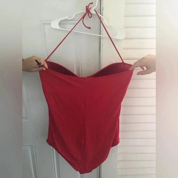 Matilda Jane Poolside Party retro red swimsuit NWT halter style size XXL - Picture 5 of 8